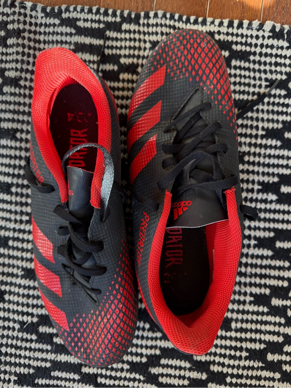 adidas predator Men’s Black and Red Athletic Soccer Shoes